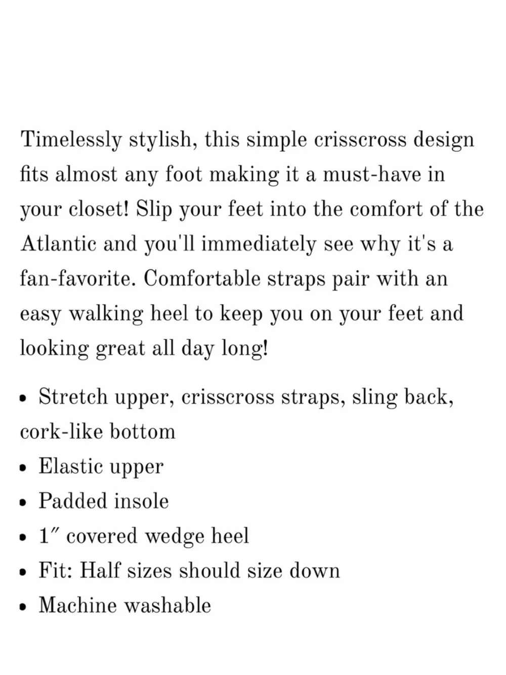 CHARLESTON SHOE COMPANY  Atlantic Linen Women’s Slingback Wedge Sandal